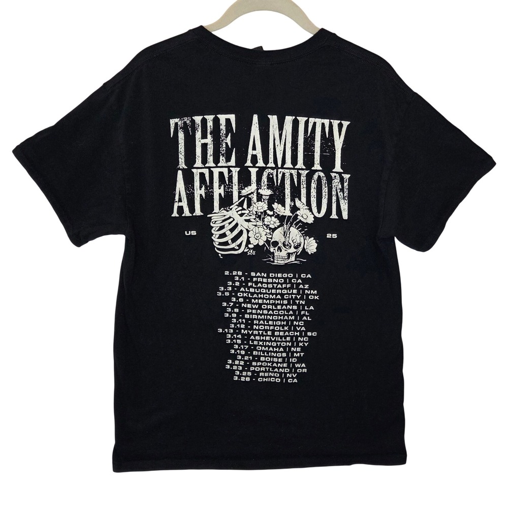 The Amity Affliction US Tour 2025 Graphic T-Shirt Black Metalcore Band Tee M